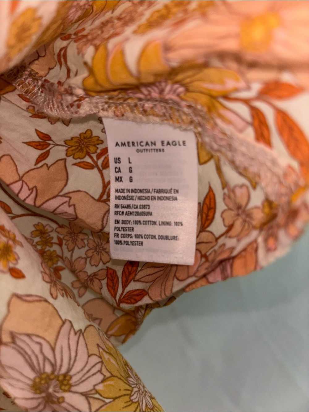 American Eagle Outfitters Pink and Mustard Floral Tiered Romper - Picture 5 of 7